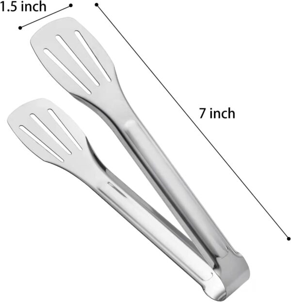 Serving Tongs Kitchen Tongs,Buffet Tongs, Stainless Steel Food Tong Serving Tong,small tongs 6 Pack (7 Inch) - Image 2