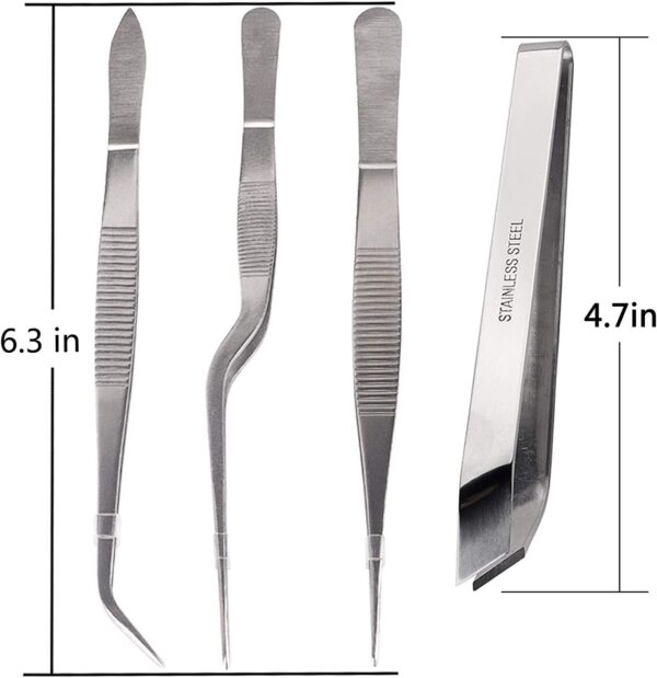 Cooking Tweezers, 4 Piece Set 6.3 inches Stainless Steel Kitchen Tweezers Culinary with Chef Cooking Utensils for Cooking Food Design styling - Image 5