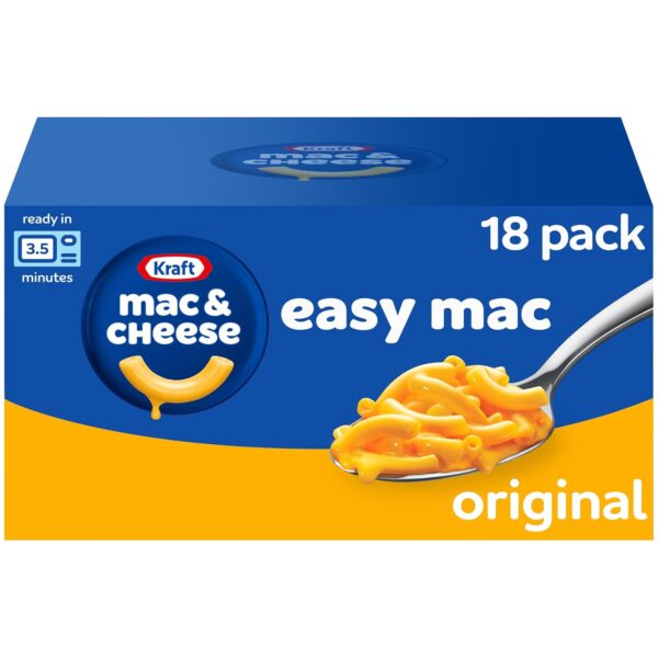 Kraft Easy Mac Original Macaroni & Cheese Microwavable Dinner (18 ct Packets)(Packaging May Vary)