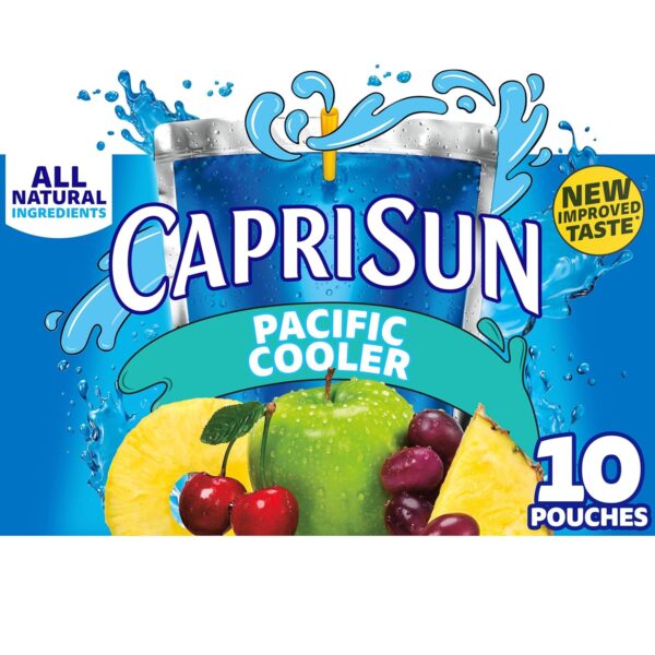 Capri Sun Pacific Cooler Mixed Fruit Naturally Flavored Kids Juice Drink Blend (10 ct Box, 6 fl oz Pouches)