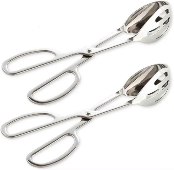 KEBE 2-PACK Serving Tongs for Buffet Party Catering .Thickening Food Serving Tongs Salad / Cake / Bread Tongs Kitchen Tongs, Stainless Steel