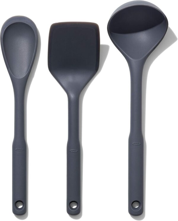 OXO Good Grips 3-Piece Silicone Utensil Set,Gray