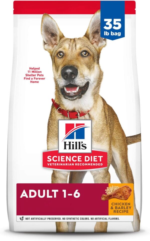 Hill's Science Diet Adult 1-6 Premium Nutrition Dry Dog Food, Chicken & Barley, 35 lb Bag (Pack of 1)