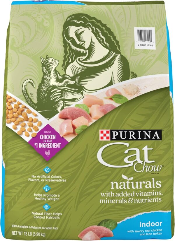 Purina Cat Chow Hairball, Healthy Weight, Indoor, Natural Dry Cat Food, Naturals Indoor - 13 lb. Bag