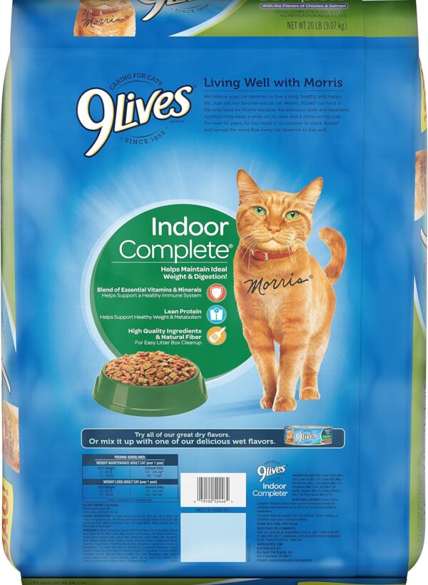 9Lives Indoor Complete Dry Cat Food, 20 lb. Bag - Image 2