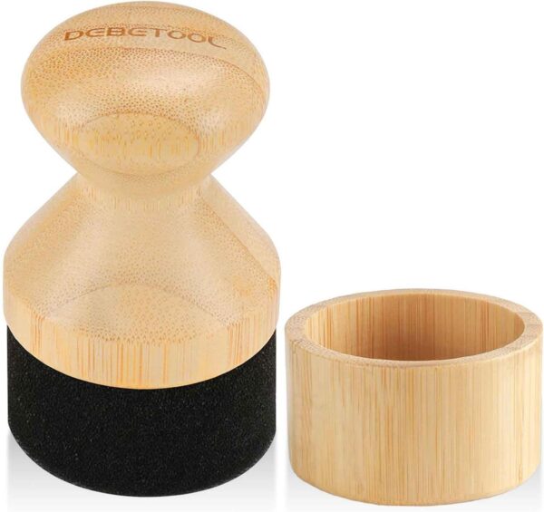 Cutting Board Oil & Wax Applicator with Lid, Food Grade Mineral Oil & Wax Applicator for Wooden Cutting Board - Natural Bamboo Applicator for Butcher Blocks, Spatula，Spoon and Utensils