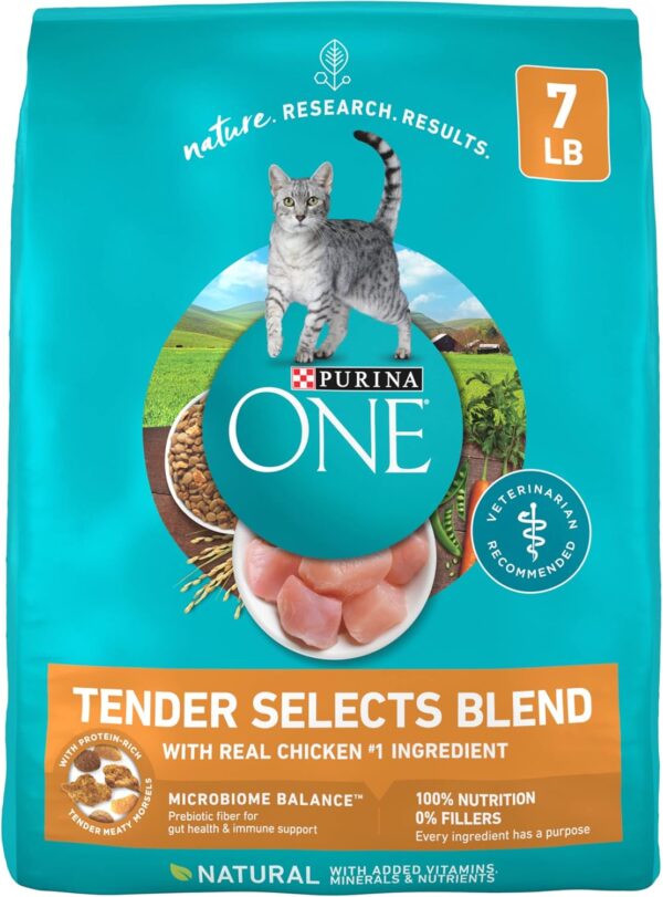 Purina ONE Natural Dry Cat Food, Tender Selects Blend With Real Chicken - 7 lb. Bag