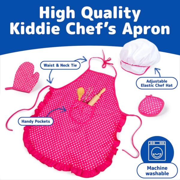 Kids Cooking and Baking Chef Set with Sliceable Play Food - Pretend Play Toddler Kitchen Toys - Kid Chef Apron, Fruit, Veggies, Hat & Utensils Kids Toy (Chef Set with Play Food) - Image 5