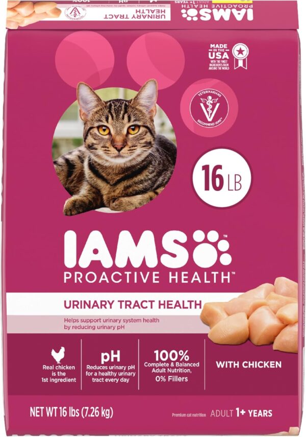 IAMS Proactive Health Adult Urinary Tract Healthy Dry Cat Food with Chicken, 16 lb. Bag