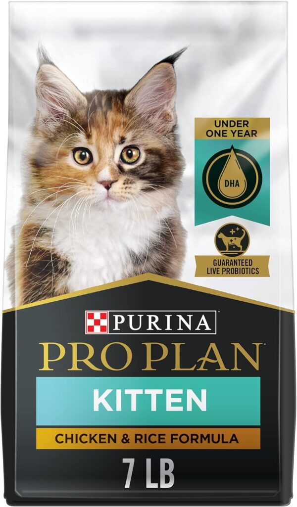 Purina Pro Plan With Probiotics, High Protein Dry Kitten Food, Chicken & Rice Formula - 7 lb. Bag