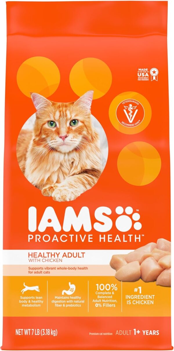 IAMS Proactive Health Healthy Adult Dry Cat Food with Chicken, 7 lb. Bag