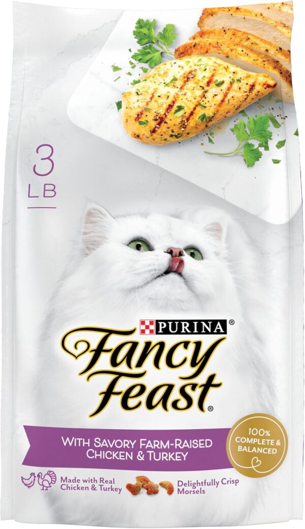 Purina Fancy Feast Dry Cat Food with Savory Chicken and Turkey - 3 lb. Bag