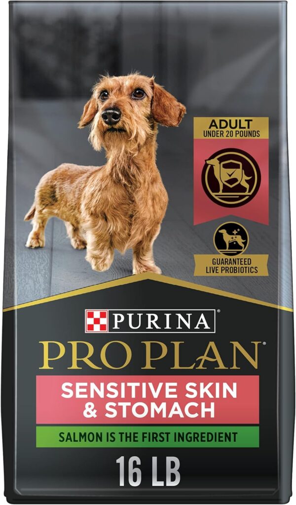 Purina Pro Plan Sensitive Skin and Stomach Dog Food Small Breed, Adult Salmon & Rice Formula - 16 lb. Bag